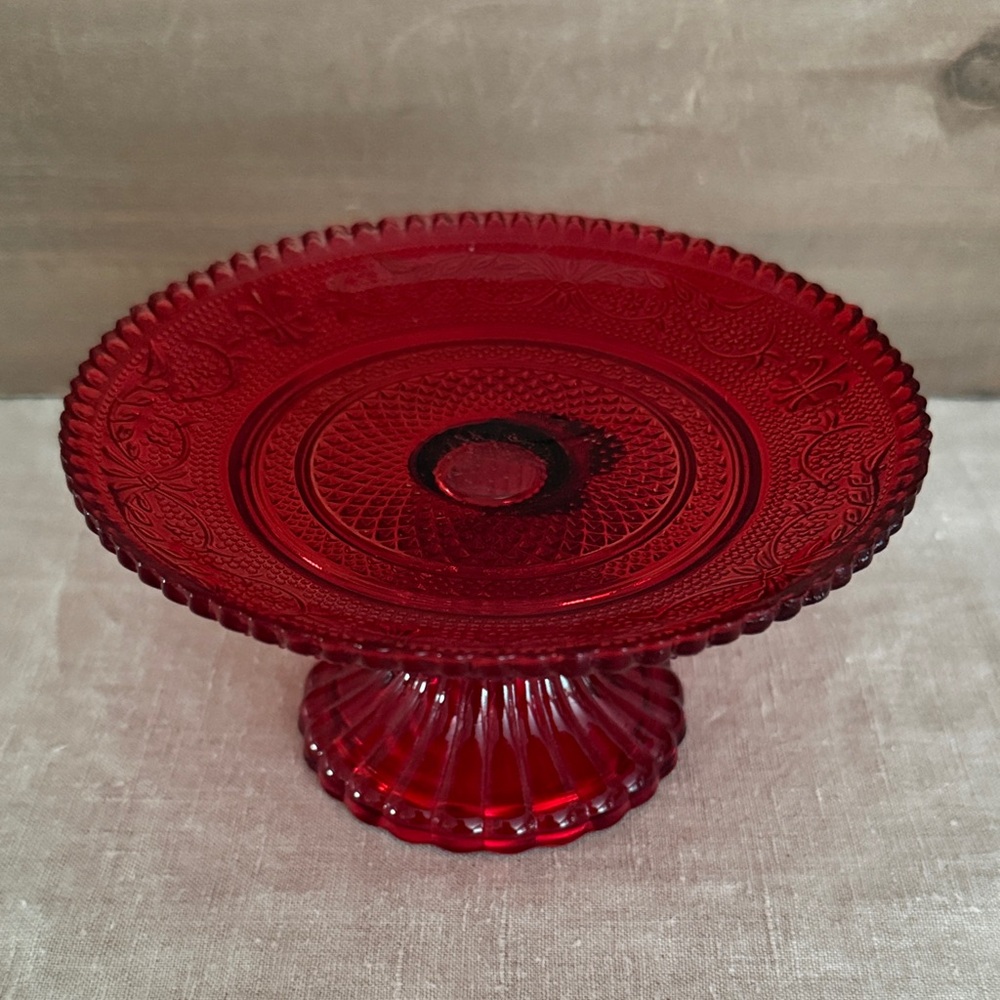 VTG | Depression Glass Cupcake Stand/S5 Cloth Napkins - Picture 3 of 14